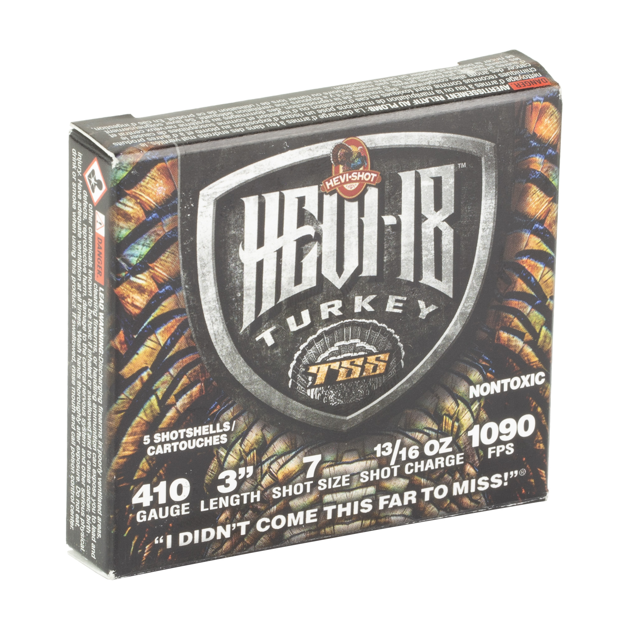 HEVI-Shot TSS Turkey Shotshells .410 ga 3" 13/16oz 1090fps #7 5/ct HEVI-Shot TSS Turkey Shotshells .410 ga 3" 13/16oz 1090fps #7 5/ct