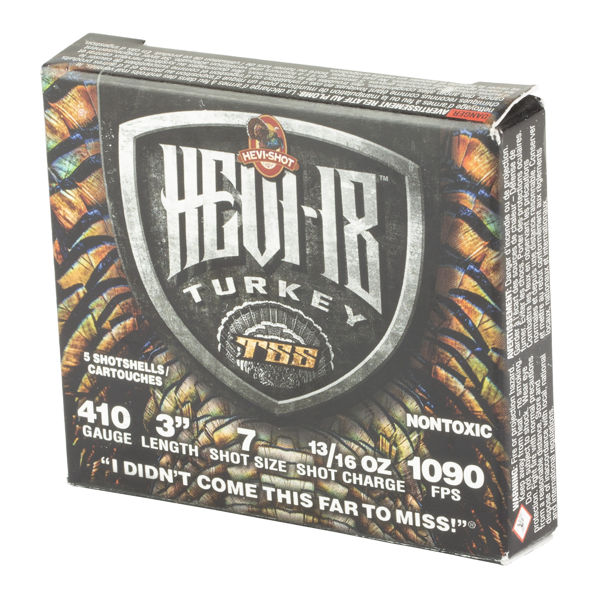 HEVI-Shot TSS Turkey Shotshells .410 ga 3" 13/16oz 1090fps #7 5/ct HEVI-Shot TSS Turkey Shotshells .410 ga 3" 13/16oz 1090fps #7 5/ct