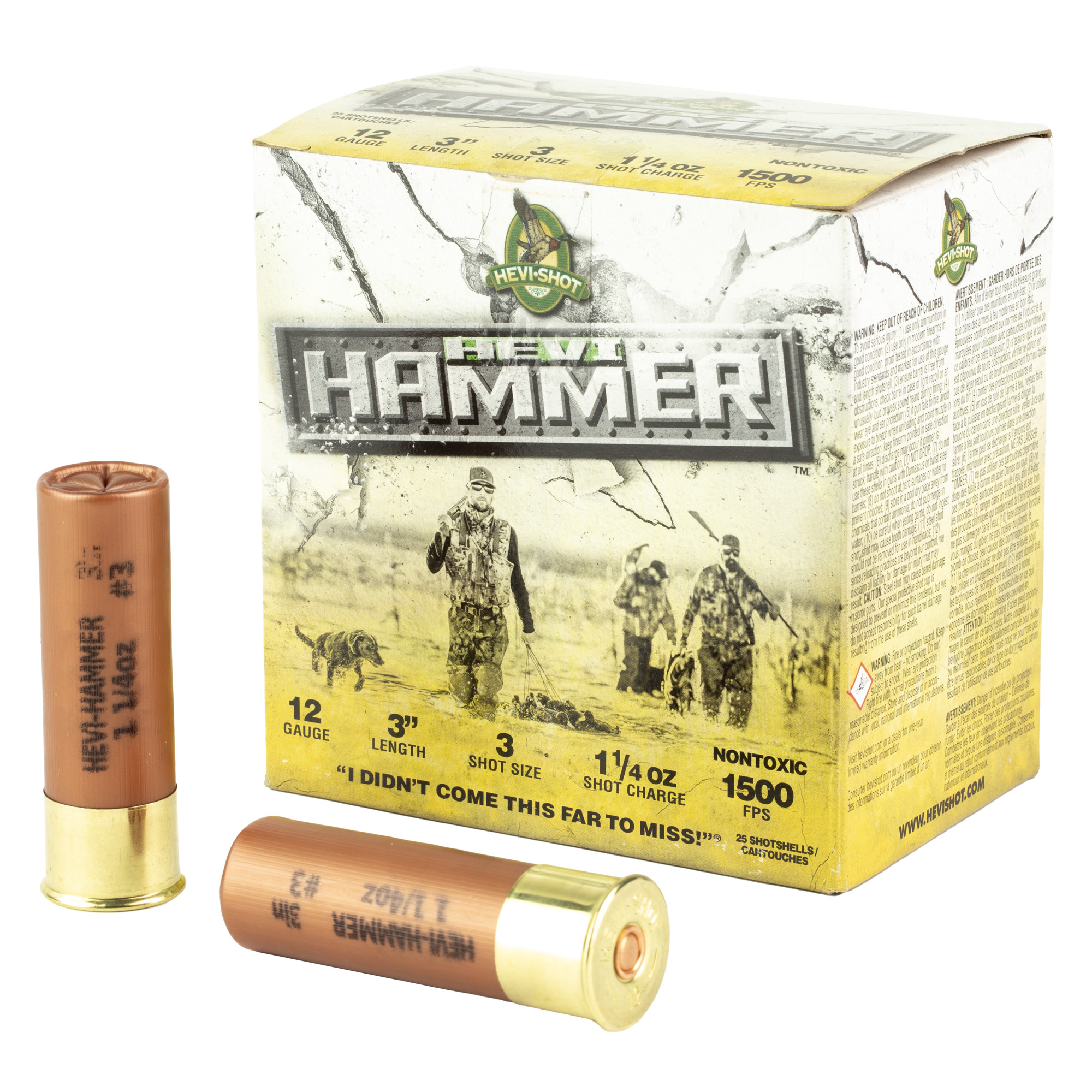 HEVI-Shot HEVI-Hammer Shotshells 12 ga 3" 1-1/4oz 1500 fps #3 25/ct