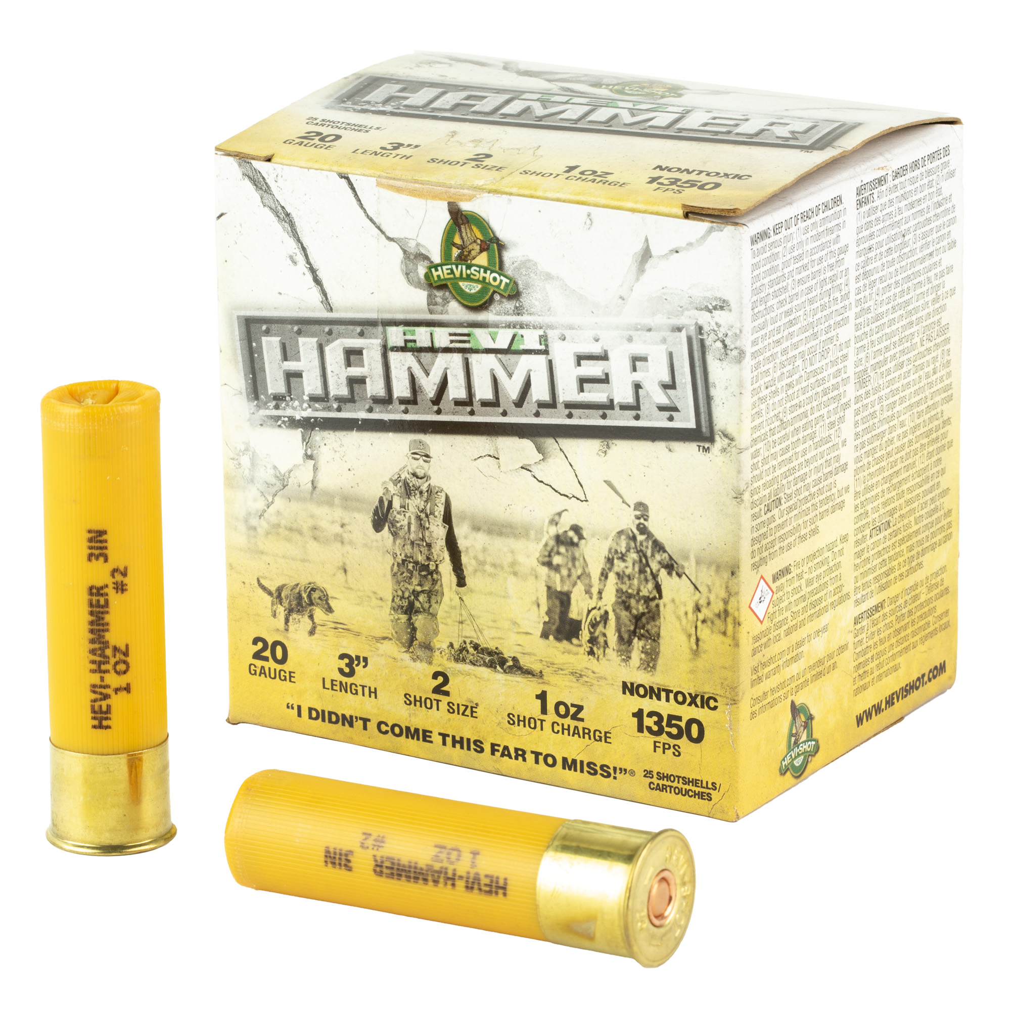 HEVI-Shot HEVI-Hammer Shotshells 20 ga 3" 1oz 1350 fps #2 25/ct