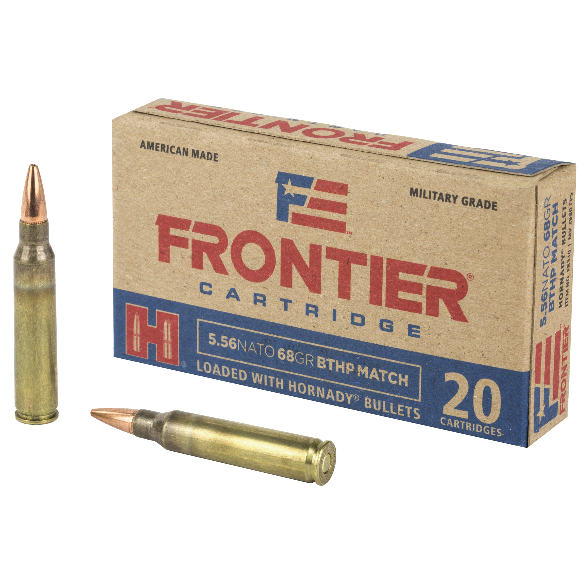 Frontier Cartridge Frontier 556NATO 68GR Bthp Mtch 20/5 Boat Tail Hollow Point