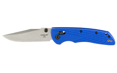 Hogue Deka Manual Folder Knife 3 1/4" Clip Point Blade Blue and Silver