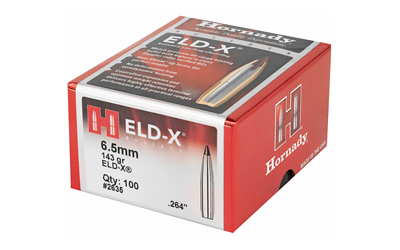Hornady ELD-X Bullets with Heat Shield Tip 6.5mm .264" 143 gr 100/ct Hornady ELD-X Bullets with Heat Shield Tip 6.5mm .264" 143 gr 100/ct