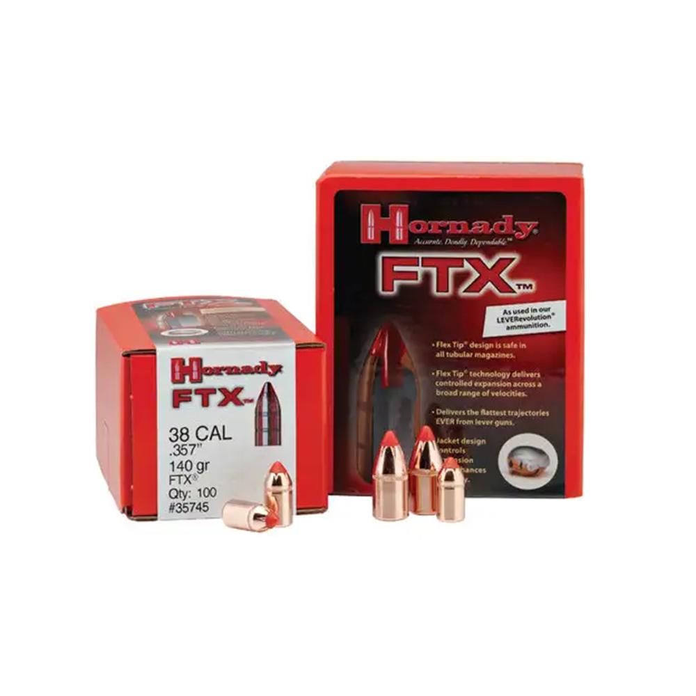 Hornady Mfg Hornady FTX Handgun Bullets .38 cal .357 Magazine .357" 140 gr FTX 100/ct