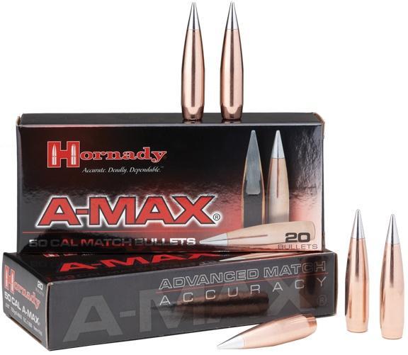 Hornady Mfg Hornady A-MAX Rifle Bullets .50 cal .510" 750 gr A-MAX 20/ct