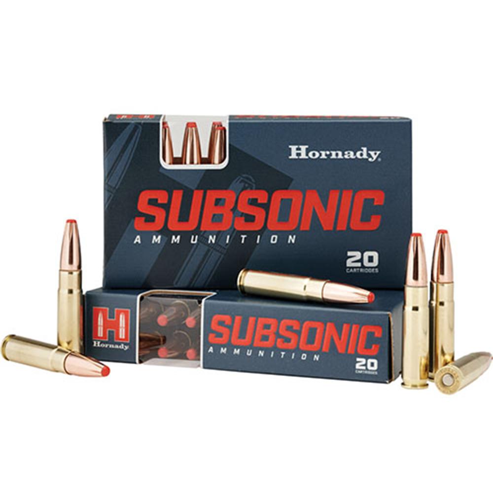 Hornady Mfg Hornady Subsonic Ammunition .300 BLACKOUT 190 gr SUB-X 1050 fps 20/ct