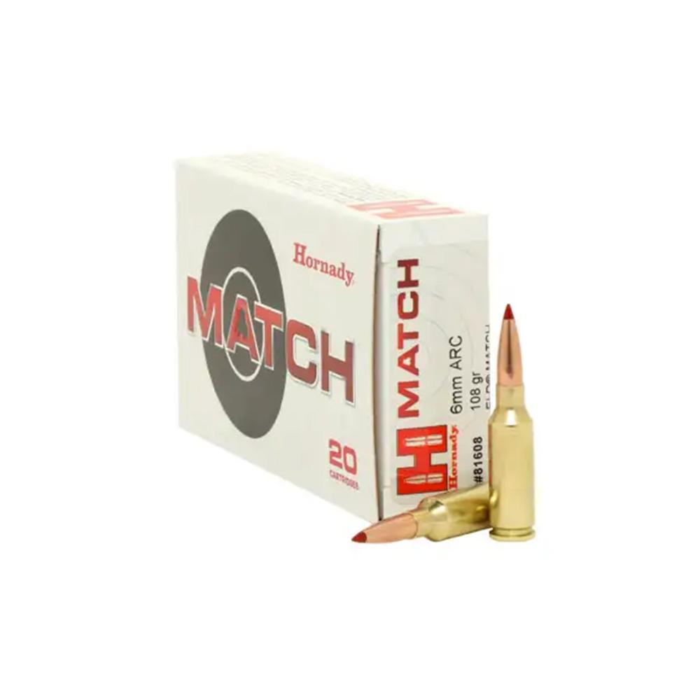 Hornady Match Rifle Ammunition 6mm ARC 108 gr ELD-M 2750 fps 20/ct Hornady Match Rifle Ammunition 6mm ARC 108 gr ELD-M 2750 fps 20/ct