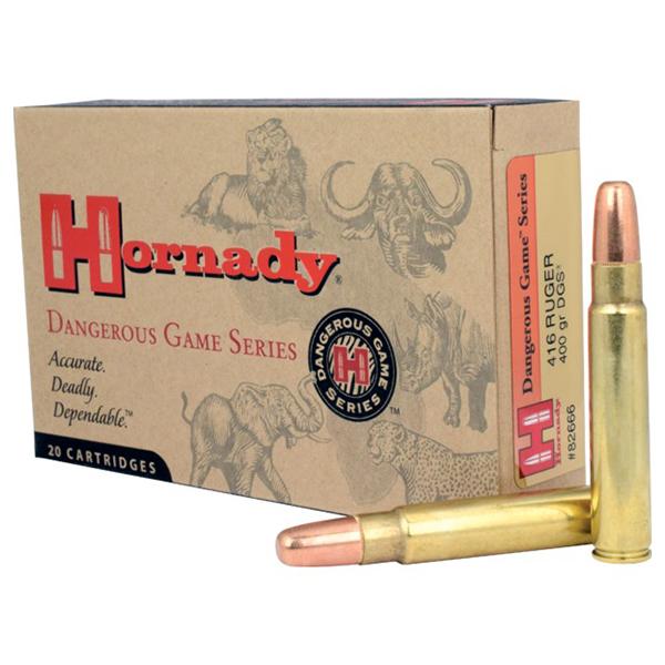 Hornady Mfg Hornady Dangerous Game Rifle Ammunition .416 Ruger 400 gr DGS 2415 fps 20/ct