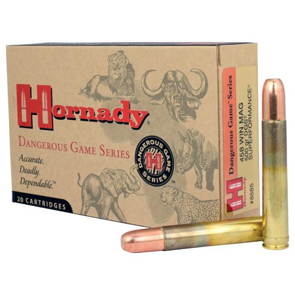 Hornady Mfg Hornady Dangerous Game Rifle Ammunition .458 Win Mag 500 gr DGS 2140 fps 20/ct