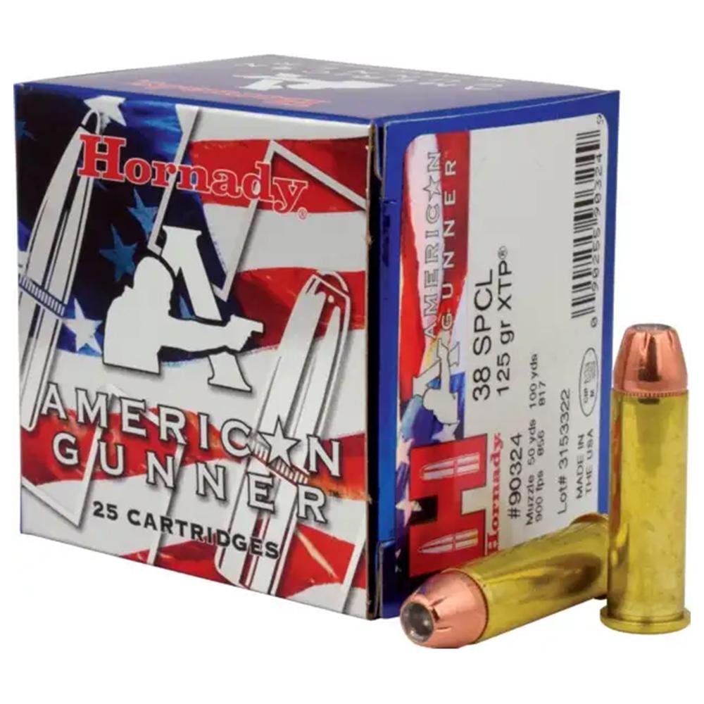 Hornady Mfg Hornady American Gunner Handgun Ammunition .38 Spl 125 gr XTP 900 fps 25/ct