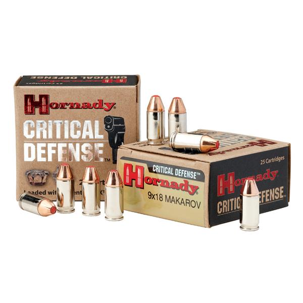 Hornady Mfg Hornady Critical Defense Handgun Ammo 9mm Makarov 95 gr FTX 1000 fps 25/ct