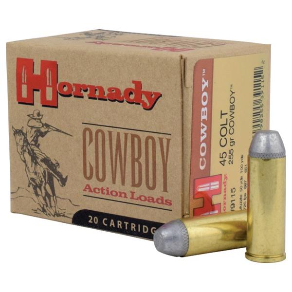 Hornady Mfg Hornady Cowboy Handgun Ammunition .45 LC 255 gr FN 725 fps 20/ct