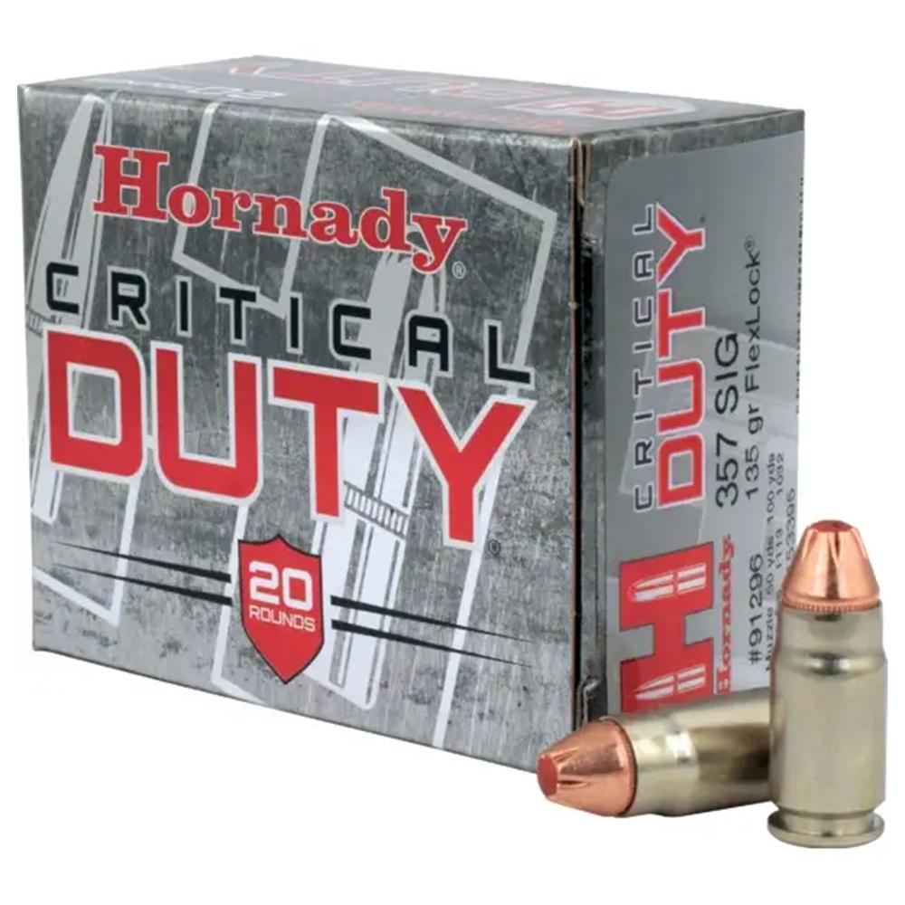 Hornady Mfg Hornady Critical Duty Handgun Ammo .357 Sig 135 gr Flex Tip 1225 fps 20/ct