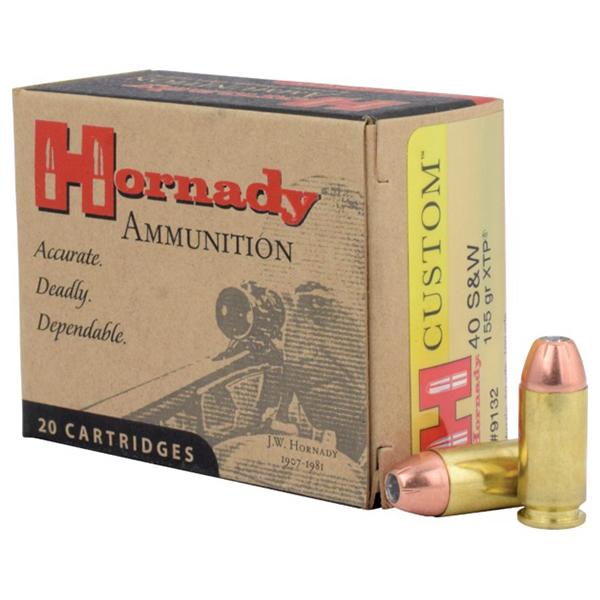 Hornady Mfg Hornady Custom Handgun Ammunition .40 S&W 155 gr XTP 1180 fps 20/ct