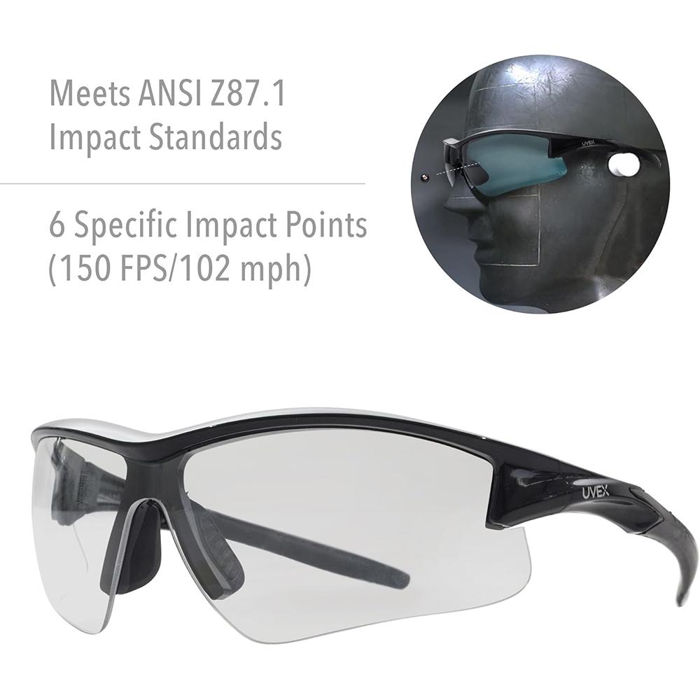 Howard Leight UVEX Acadia Shooting Glasses Black with Clear Lens Howard Leight UVEX Acadia Shooting Glasses Black with Clear Lens