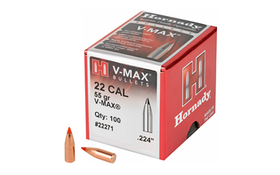 Hornady V-MAX Bullets .22 cal .224" 55 gr V-MAXFB 100/ct