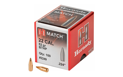 Hornady Match Bullets .22 cal .224" 52 gr BTHP 100/ct