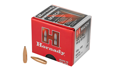 Hornady Match Bullets .22 cal .224" 68 gr BTHP MATCH 100/ct