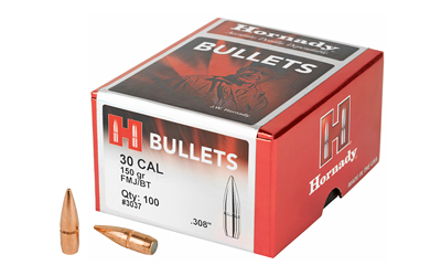 Hornady Traditional & FMJ Bullets .30 cal .308" 150 gr FMJ-BT CANN 100/ct