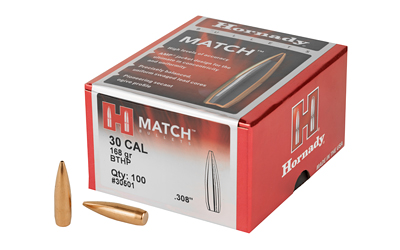 Hornady Match Bullets .30 cal .308" 168 gr BTHP 100/ct