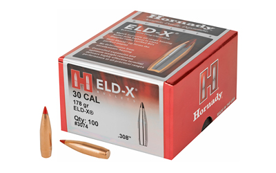 Hornady ELD-X Bullets with Heat Shield Tip .30 cal .308" 178 gr 100/ct