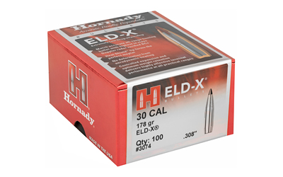 Hornady ELD-X Bullets with Heat Shield Tip .30 cal .308" 178 gr 100/ct Hornady ELD-X Bullets with Heat Shield Tip .30 cal .308" 178 gr 100/ct