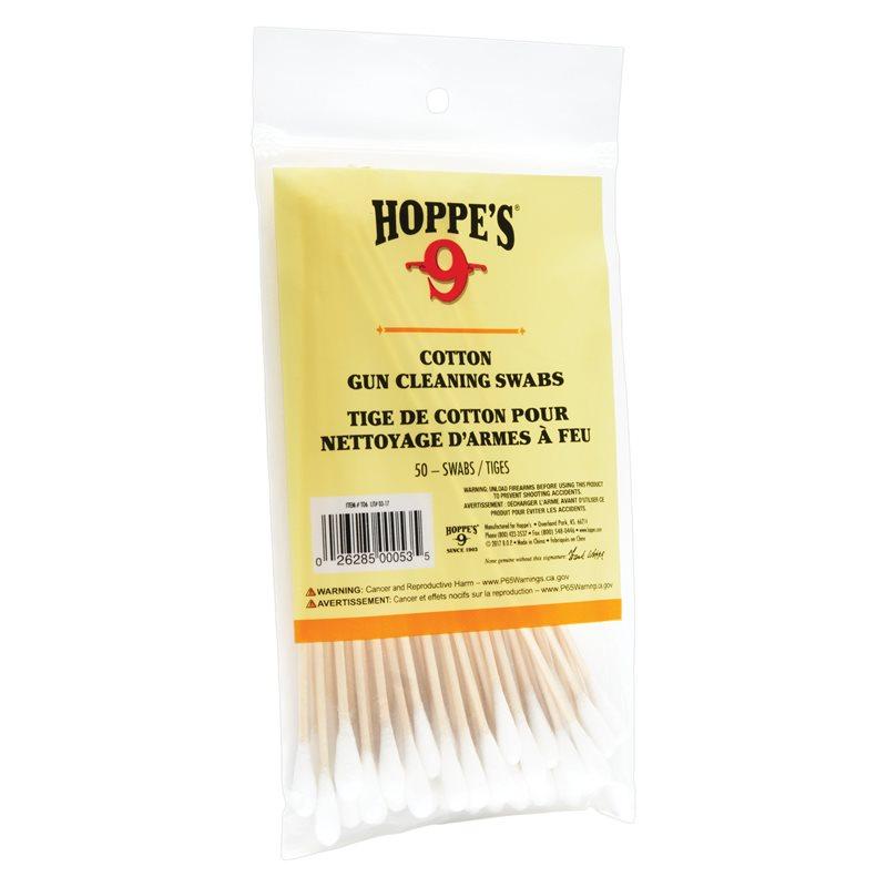 Hoppe's Cotton Cleaning Swab 100 Ct Wood Grain 5.9 Long Poly Bag