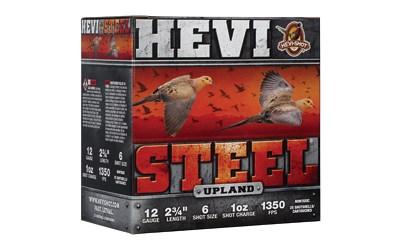 HEVI-Shot HEVI-Steel Upland Shotshells 12ga 2-3/4" 1oz 1350 fps #6 25/ct HEVI-Shot HEVI-Steel Upland Shotshells 12ga 2-3/4" 1oz 1350 fps #6 25/ct