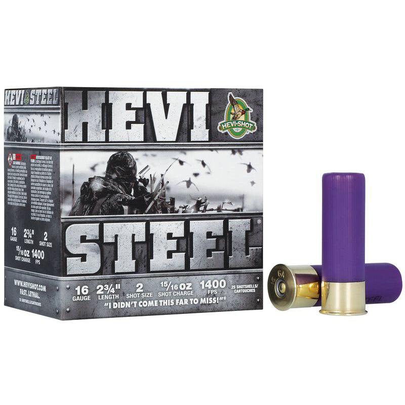 Environ Metal Inc HEVI-Shot HEVI-Steel Shotshell 16ga 2-3/4" 15/16oz 1400 fps #2 25/ct