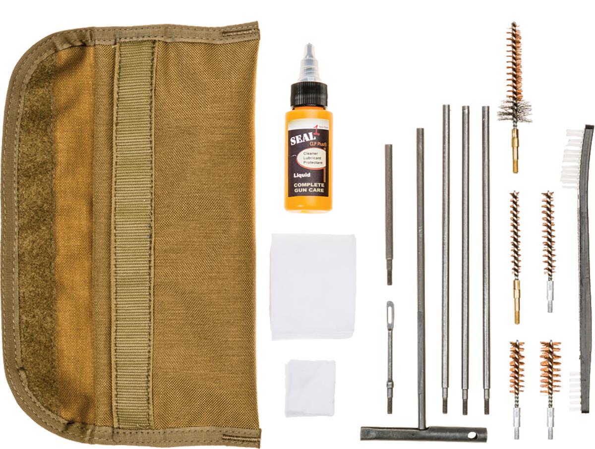 Military Products TacShield Universal GI Field 13 Piece Clean Kit w/Seal 1CLP Plus Coyote Brown