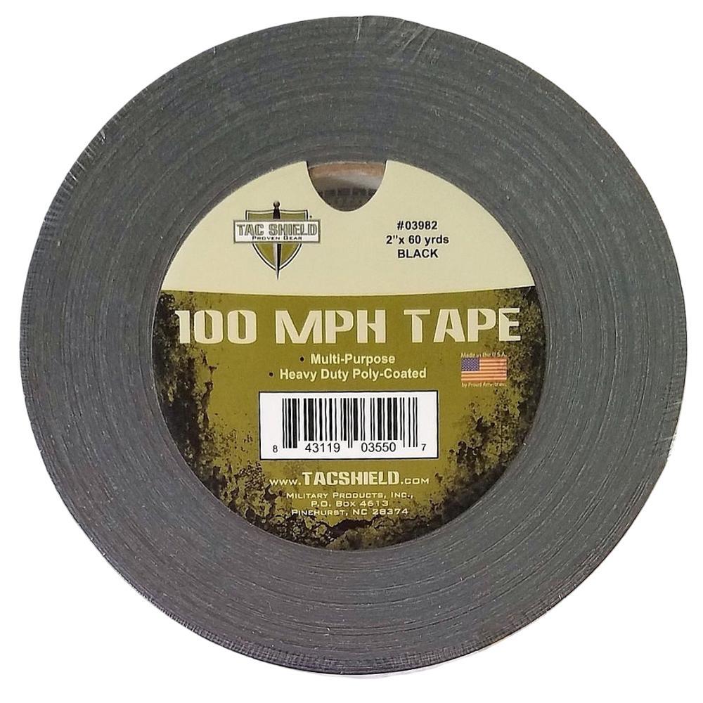 Military Products Tacshield 100 MPH Heavy Duty Tape 60 Yards Black