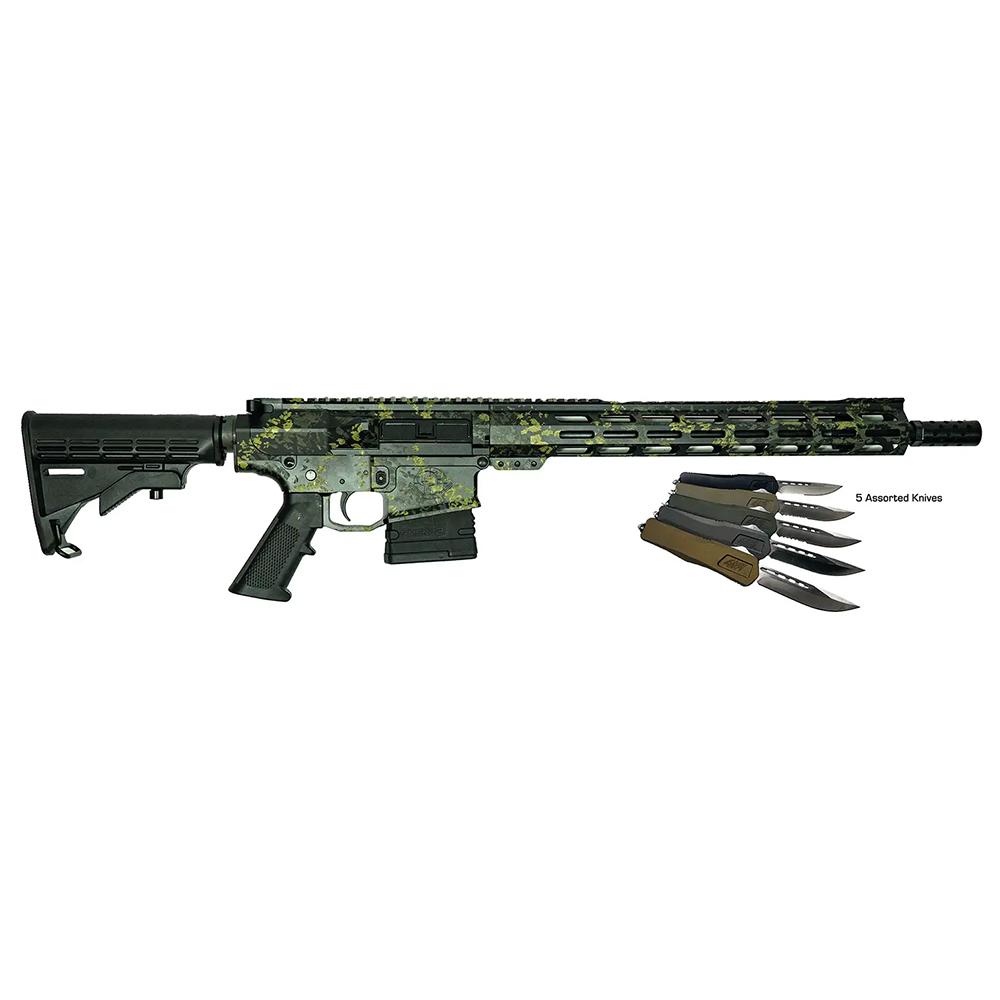 10 Ring Great Lakes AR-10 Rifle .308 Win 10rd Magazine 16" Barrel Lichen Black with 5 OTF 3-1/2"