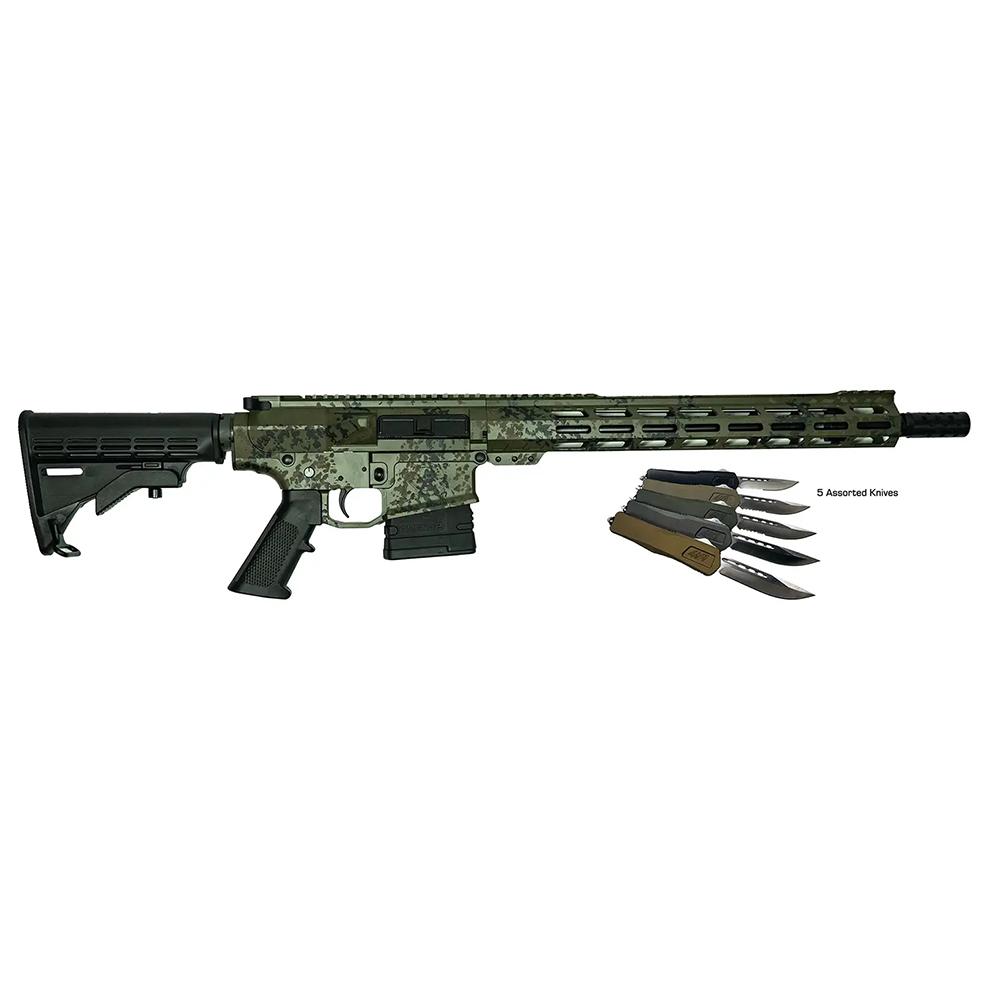 10 Ring Great Lakes AR-10 Rifle .308 Win 10rd Magazine 16" Barrel Lichen Green with 5 OTF 3-1/2"