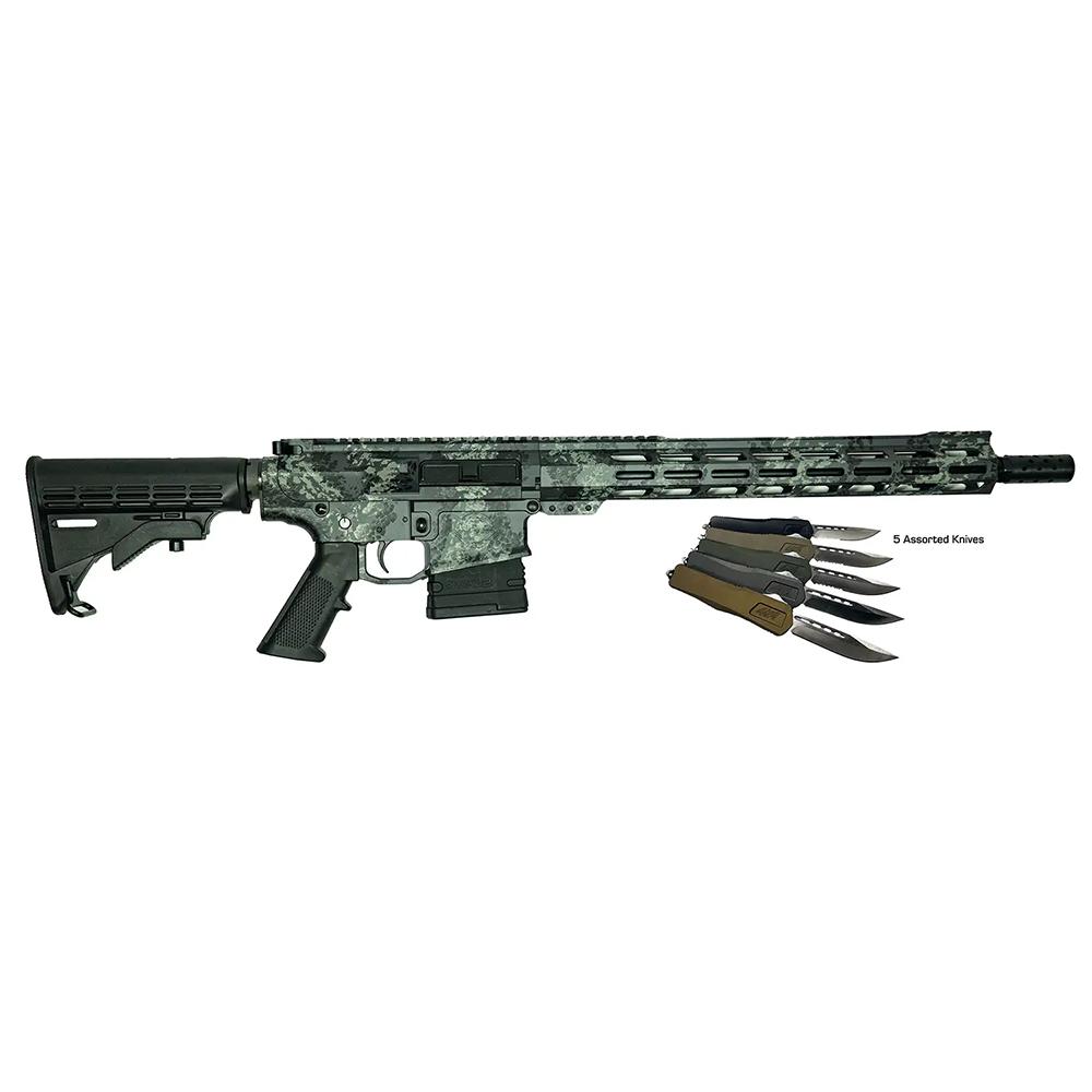 10 Ring Great Lakes AR-10 Rifle .308 Win 10rd Magazine 16" Barrel Lichen Grey with 5 OTF 3-1/2"