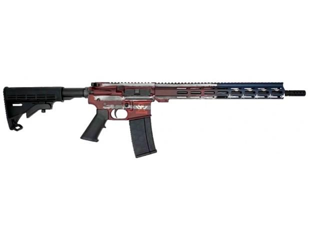 10 Ring GLFA AR-15 Rifle .223 Wylde 30rd Magazine 16" Barrel Barrel Worn American Flag Frame