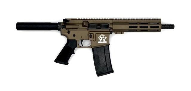 10 Ring Great Lakes AR-15 Pistol .223 Wylde 30rd Magazine 7.5" Nitride Barrel Bronze Finish