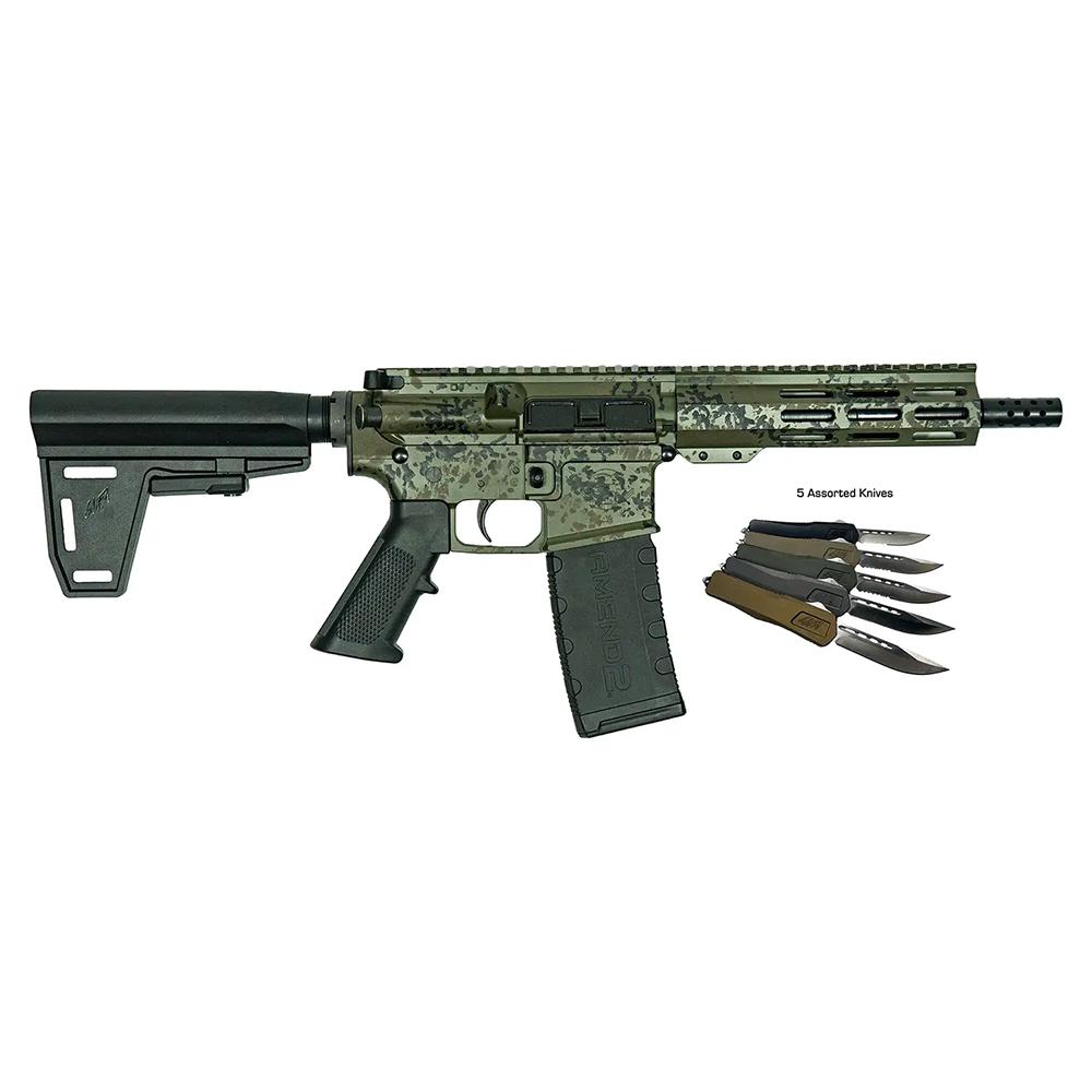 10 Ring Great Lakes AR-15 Pistol .223 Wylde 30rd Magazine 7" Barrel Lichen Green with 5 OTF
