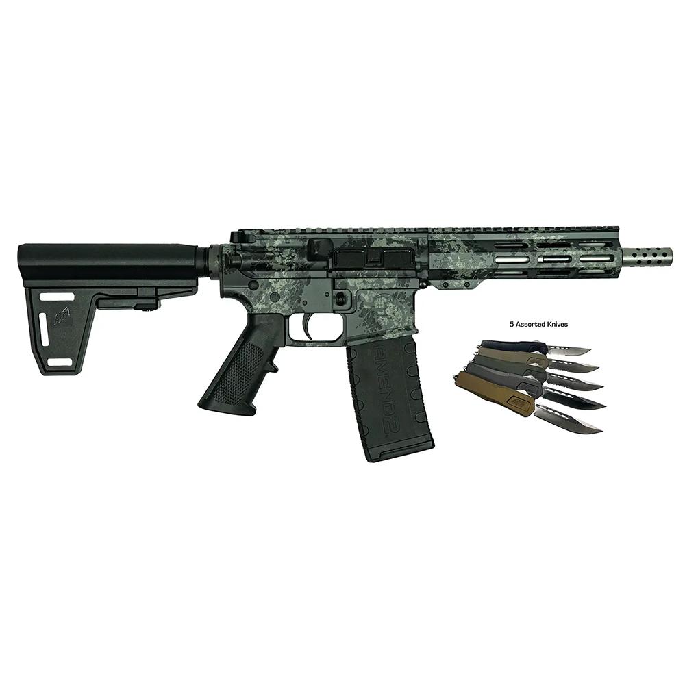 10 Ring Great Lakes AR-15 Pistol .223 Wylde 30rd Magazine 7" Barrel Lichen Grey with 5 OTF 3-1/2"