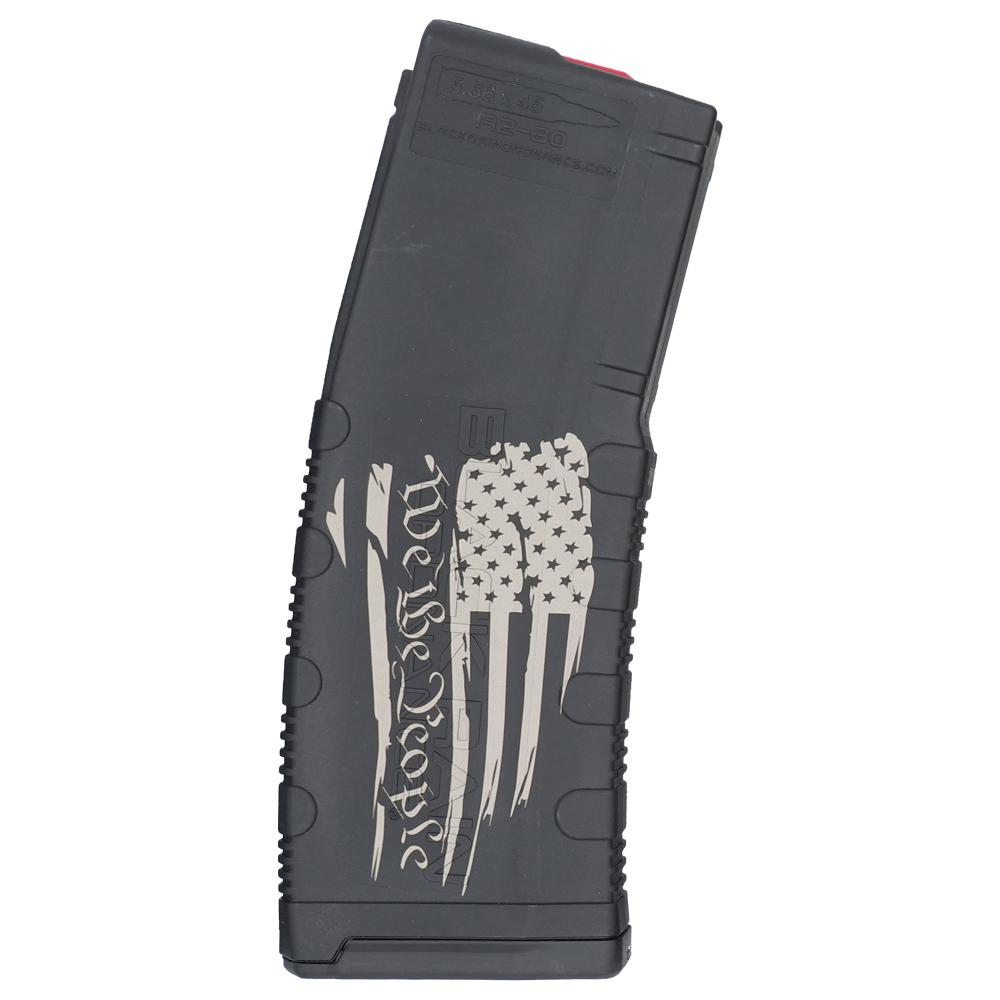 Black Rain Ordnance Inc Black Rain Ordnance We The People Tattered Flag Rifle Magazine 5.56x45 NATO 30/rd