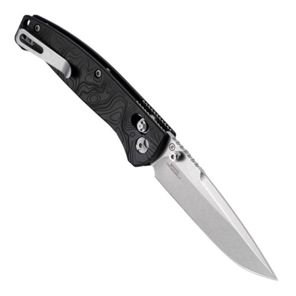 Hogue Knife Hogue Mysto Folder Knife 3-2/5 Drop Point Blade Black Diamond Metal
