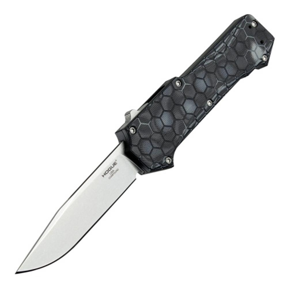 Hogue Knife Hogue Compound OTF Automatic Knife 3-1/2" Clip Point Blade G-Mascus Black
