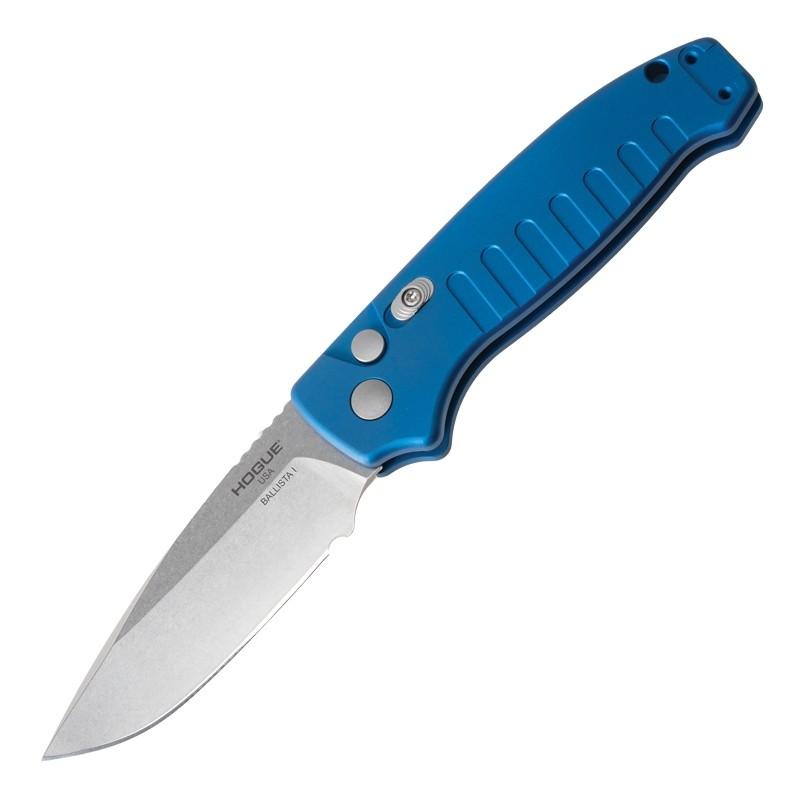Hogue Knife Hogue Ballista I Automated Folder Knife 3 1/2" Drop Point Blade Blue