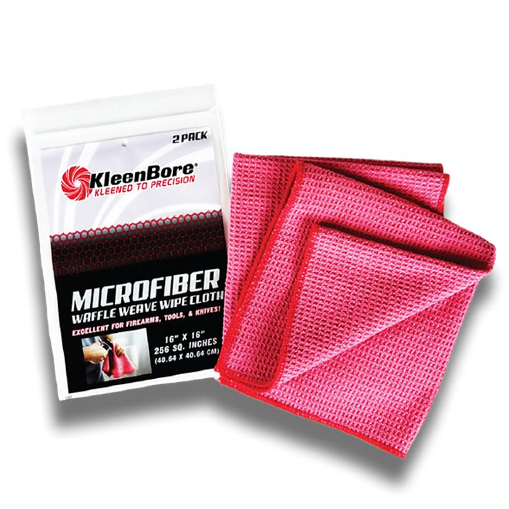 Kleen Bore KleenBore Waffle Weave MicroFiber Red Cloths 16x16 Size (2 Pack)