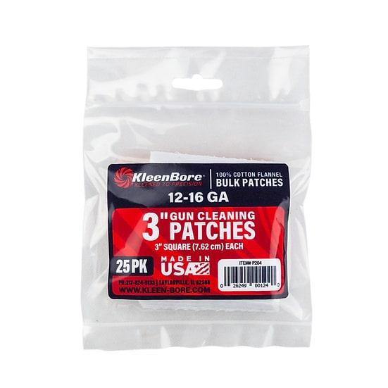 Kleen Bore KleenBore Cotton Patches 3? Square 12-16 ga 25/ct