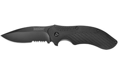 Kershaw Clash Assisted Flipper Knife 3" Black Serr Blade Black Polyimide