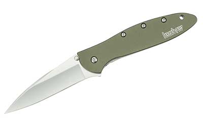 Kershaw Olive Leek Assisted Opening Knife (3" Stonewash)