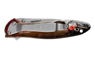 Kershaw Leek Folding Knife 3" Drop Point Blade Rainbow Trout Kershaw Leek Folding Knife 3" Drop Point Blade Rainbow Trout