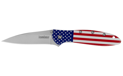 Kershaw Leek Folding Knife 3" Drop Point Blade USA Flag