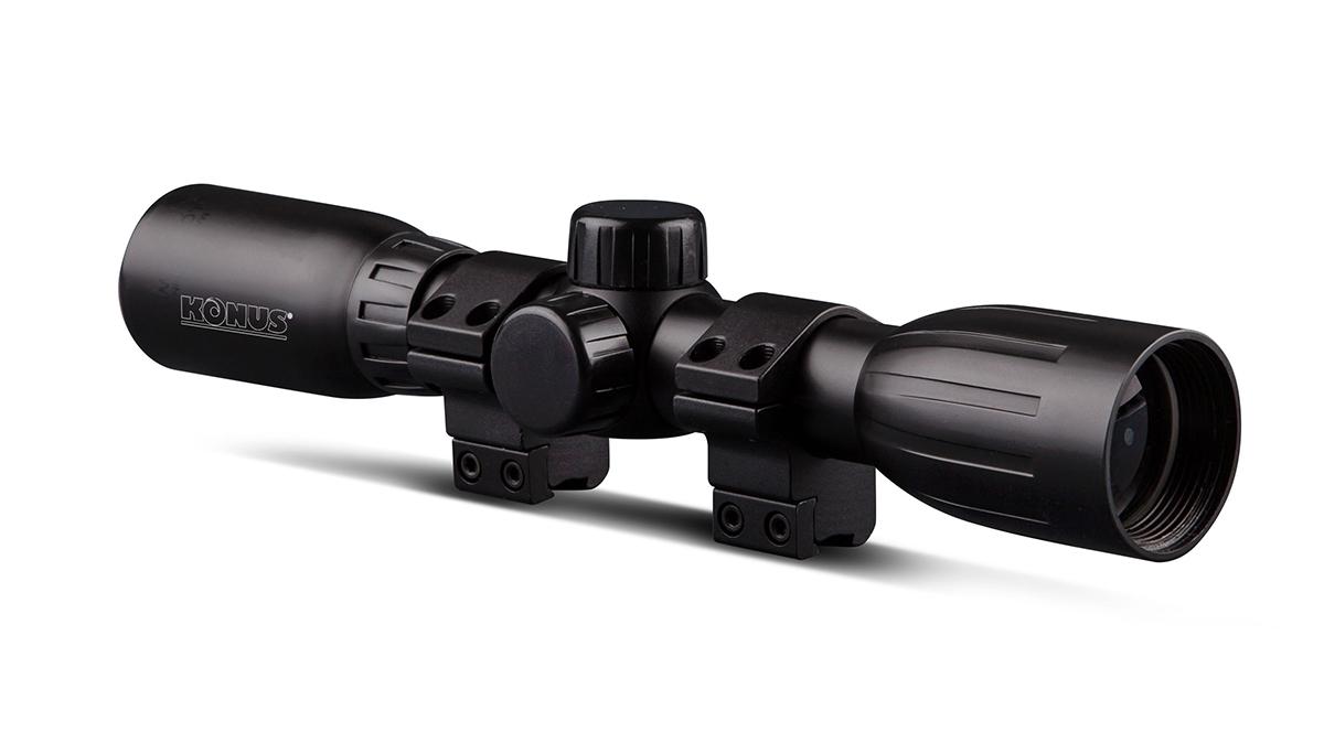 Konus Optics Konus KONUSFIRE 4x32mm Rifle Scope w/.22 Dovetail Mounting Rings 30/30 Reticle Black Matte