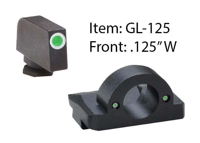 AmeriGlo Ghost Ring Night Sight Set for Select Glocks / Front Tritium - Green / Front
